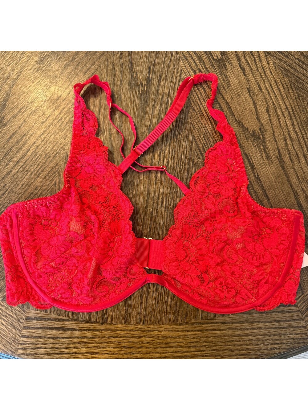 We Are HAH Free People 2 Timer Lace Bra Siren Red 28-36E NWT Floral